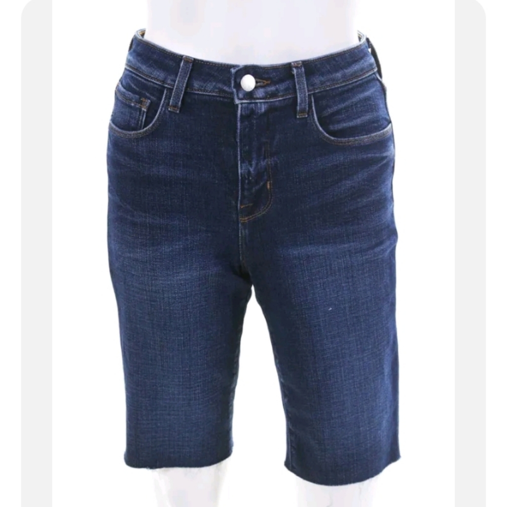 NWT L'agence Taylor High Rise Denim Bermuda Shorts in Nova Size 24